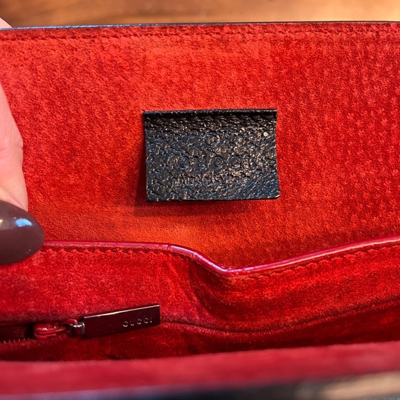 Pre-Loved Gucci Bamboo Handle Leather Tote — Black, Like New - Picture 4 of 5